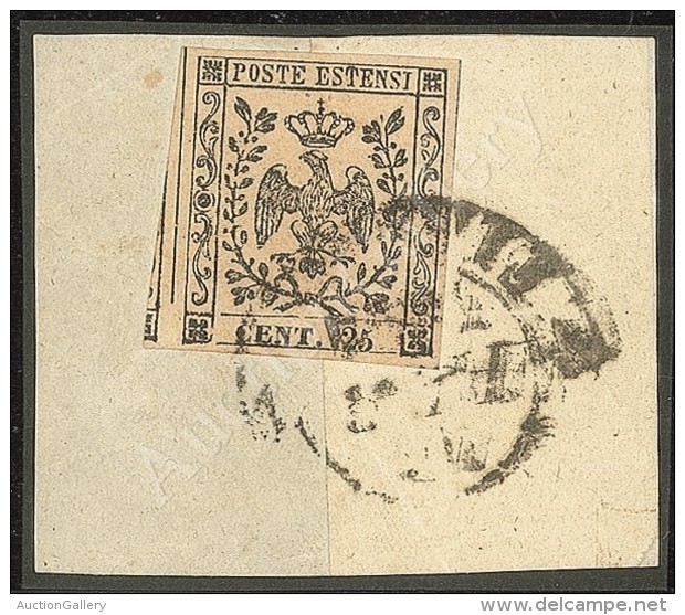 25 Cent (4) Annullato In Arrivo A Firenze Il 15 Febbraio 1854 Su Frammento - Ottimi Margini - Molto Bello - Other & Unclassified