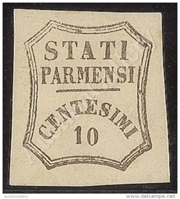 1859 - Governo Provvisorio - 10 Cent Bruno (14) Con Grandi Margini Nuovo Con Gomma - Molto Bello - Cert. Raybaudi... - Other & Unclassified