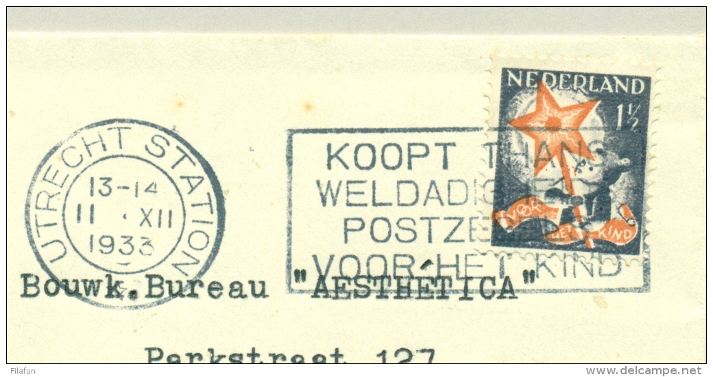 Nederland - 1933 - 1,5 Cent Kind 1e Dag Op Zakendrukwerkje Van Utrecht Naar Hoogezand - Brieven En Documenten