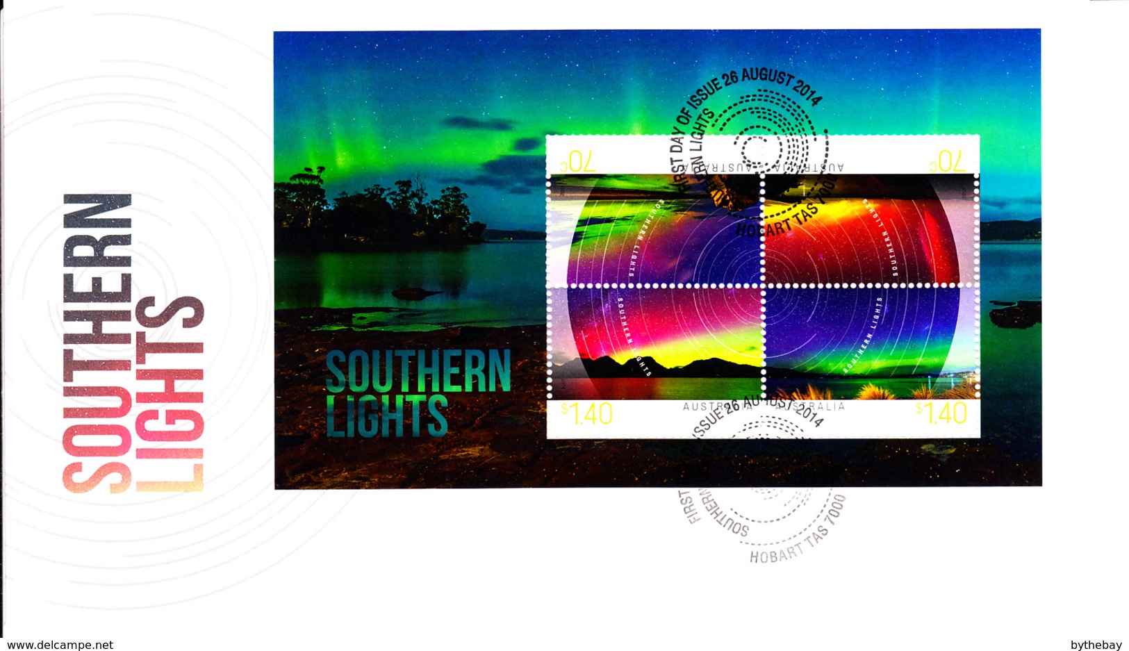 Australia FDC 2014 Souvenir Sheet Of 4 Southern Lights Aurora Australis - Omslagen Van Eerste Dagen (FDC)