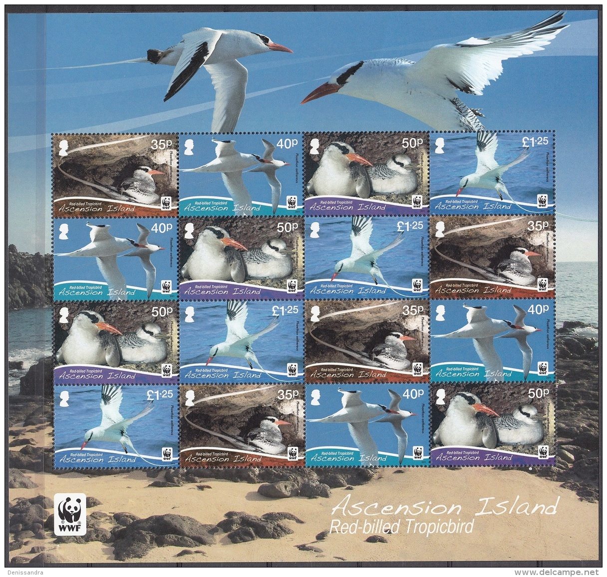 Ascension Island 2011 Bloc Feuillet WWF Oiseau Phaéton à Bec Rouge Neuf ** - Ascension
