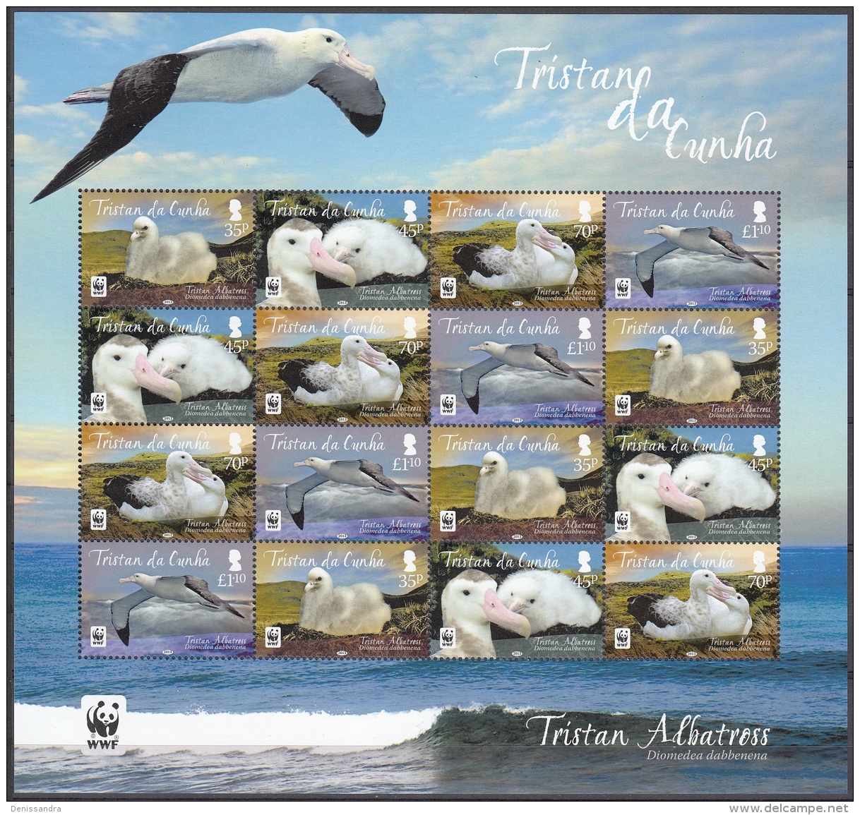 Tristan Da Cunha 2013 Bloc Feuillet WWF Oiseau Albatros Neuf ** - Tristan Da Cunha