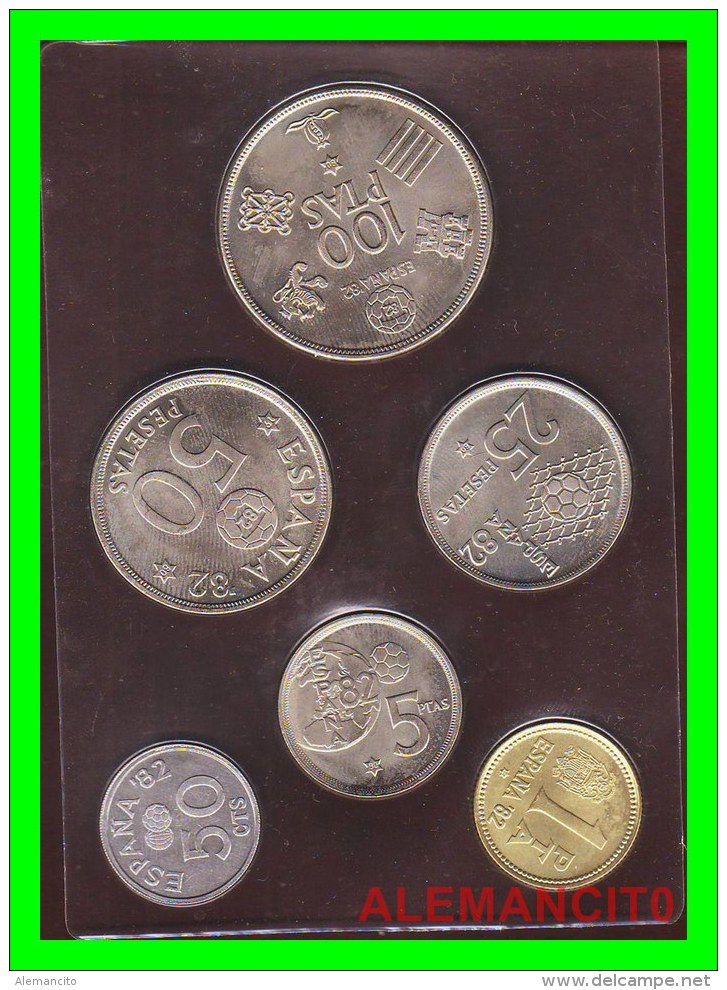 Cartera Espa&ntilde;a Mundial Futbol 1982 Serie Numismatica 1980 Monedas Juan Carlos I - Sets Sin Usar &  Sets De Prueba