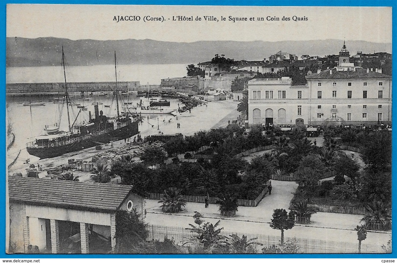 CPA 20 2A CORSE Du Sud - AJACCIO L'Hôtel De Ville, Le Square Et Un Coin Des Quais ° Collection J. Moretti N° 940 * Port - Ajaccio