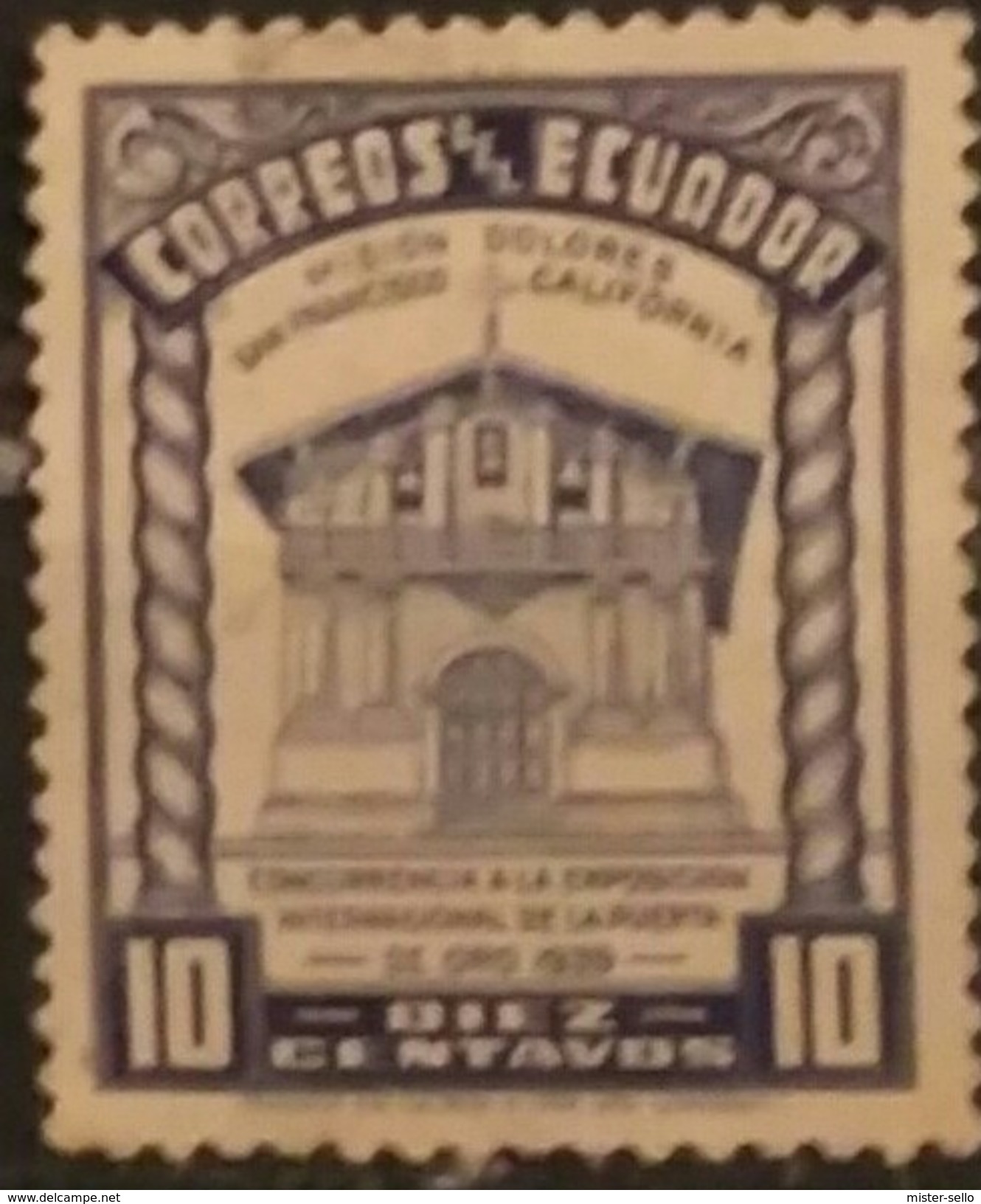 ECUADOR 1939 San Francisco International Exhibition. USADO - USED. - Equateur