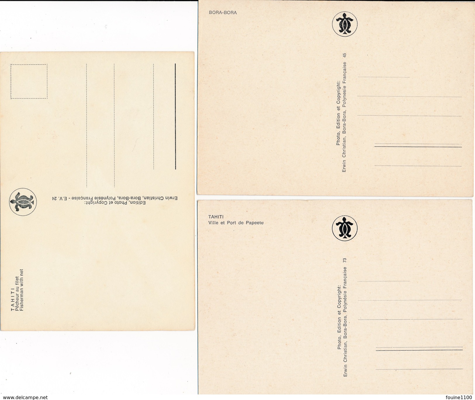 lot de 52 cartes ( format 15 x 10 cm ) de TAHITI  ( bora bora papeete moorea )  ( recto verso )