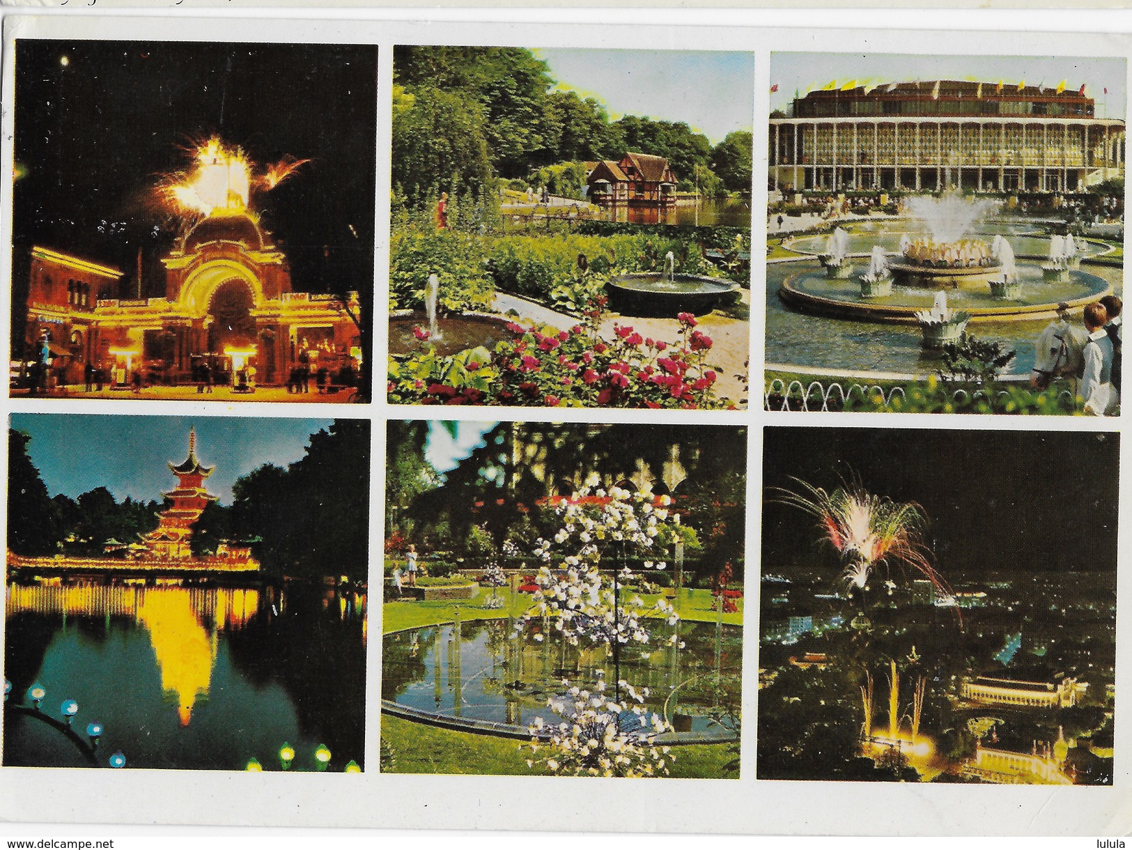 1974 The Tivoli Gardens Multiview Copenhagen Denmark Postcard To Austraila - Denmark