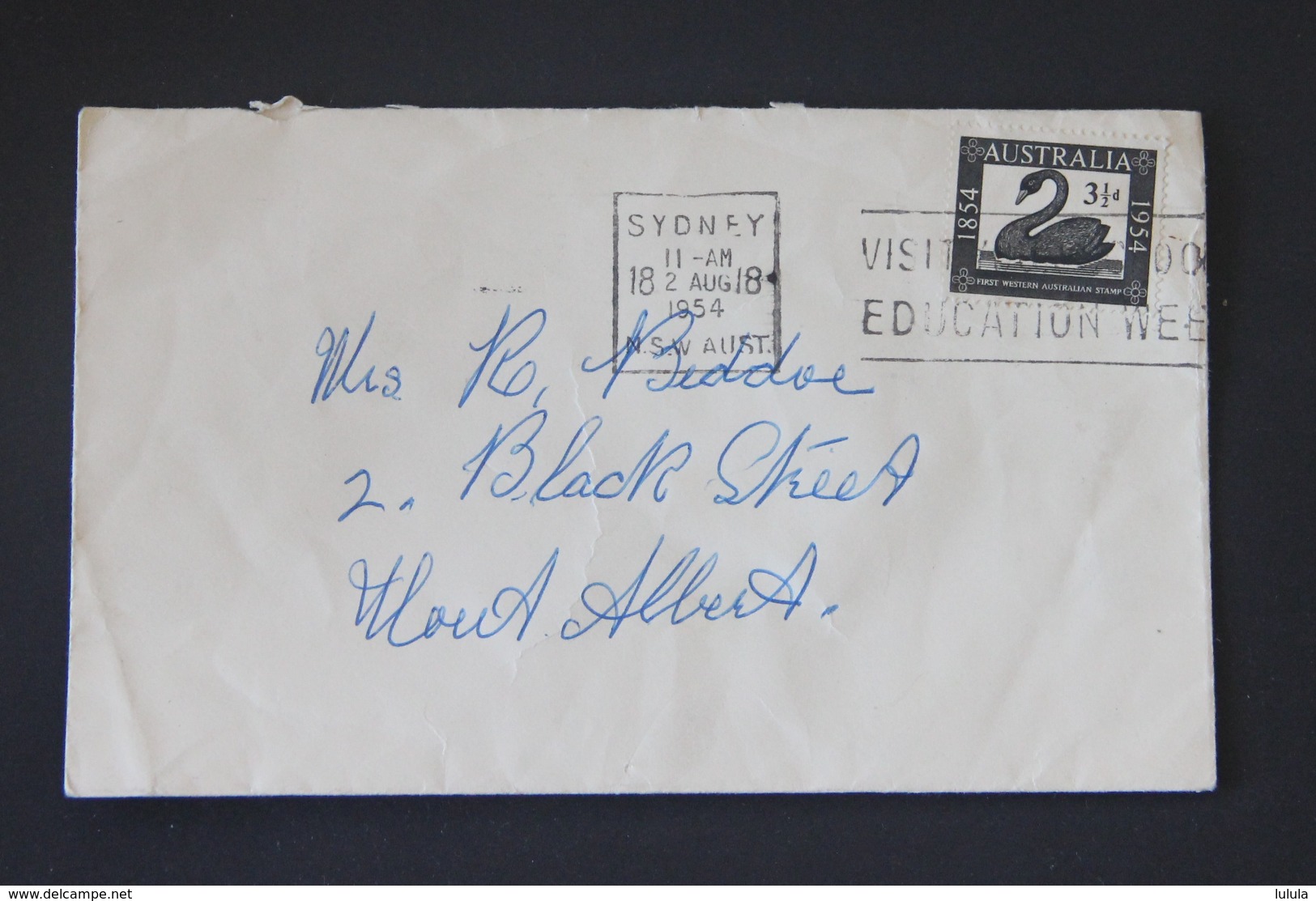 Australia 1954 Black Swan 3½d Stamp Cover - Covers & Documents