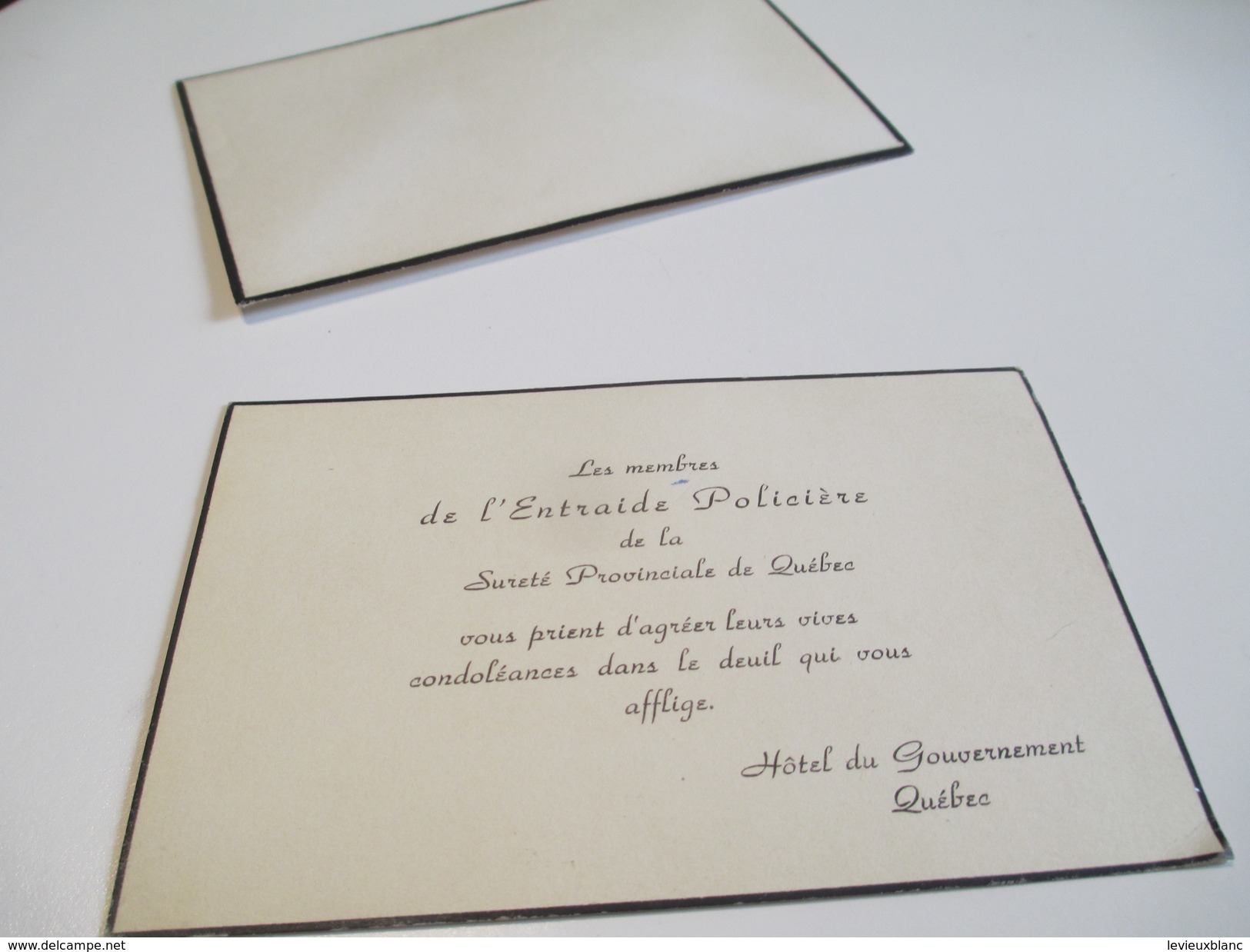 Carte De Condoléances/Canada /Les Membres De L'Entraide Policière/Sureté Provinciale Du Québec/Vers 1940-1950    FPD102 - Esquela