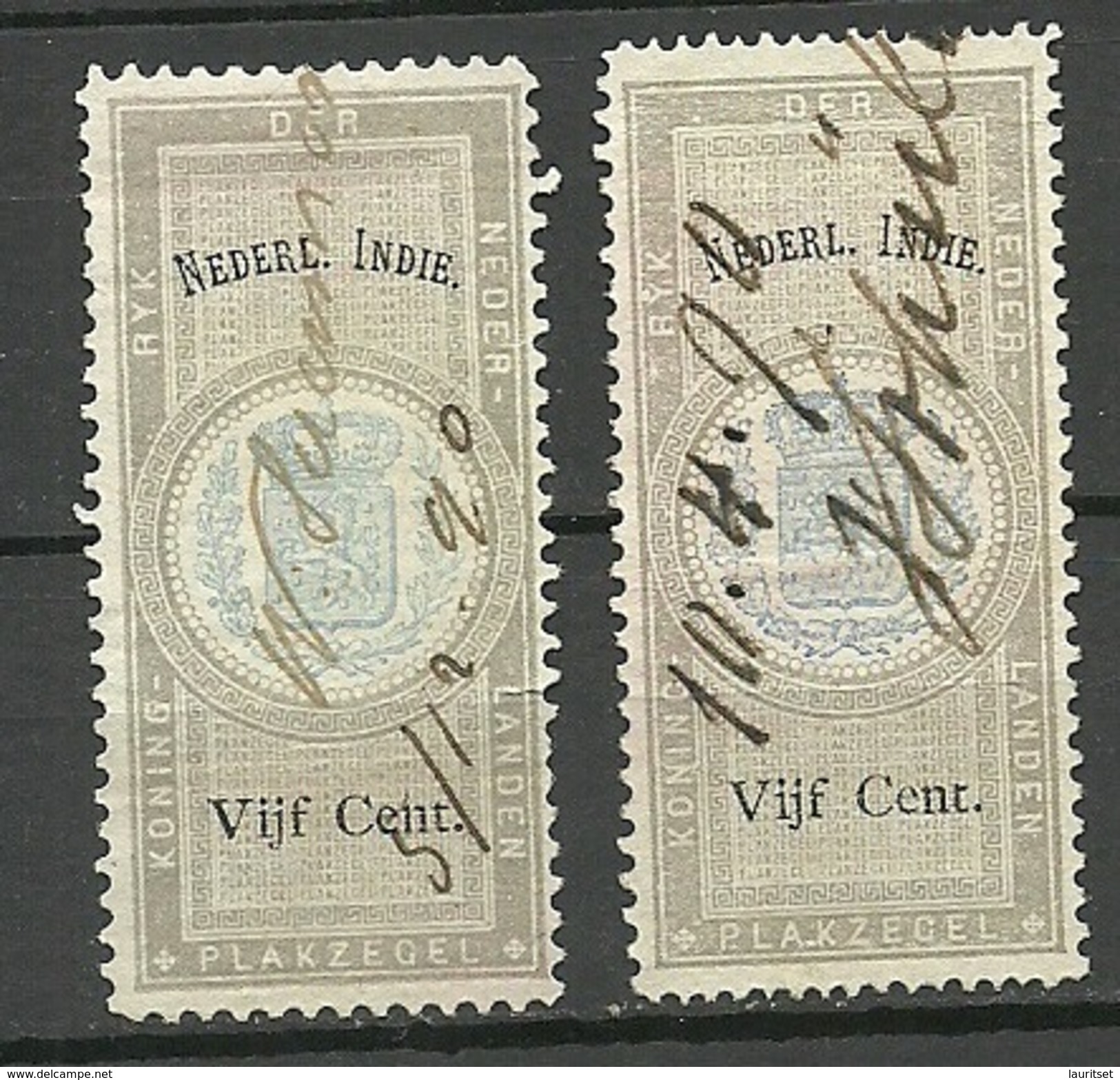 NEDERLAND-INDIE Netherland-India 1890 Old Revenue Tax Stamps O - Indes Néerlandaises