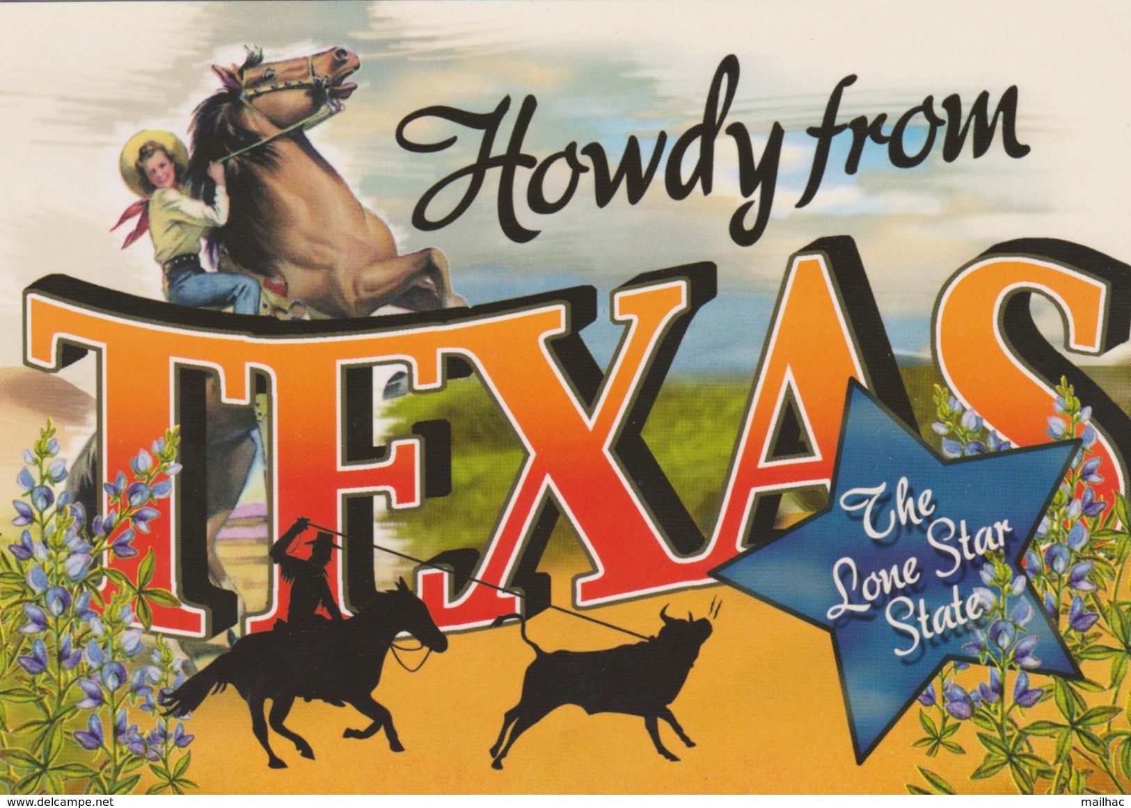 USA - TEXAS - Howdy From Texas - Cheval - Cow Boy - Autres & Non Classés