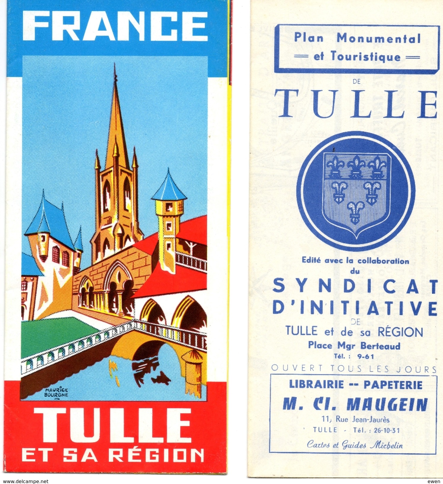 Tulle. Joli Dépliant Touristique Et Plan Touristique. Années 50-60. Nombreuses Publicités Commerces De La Ville. - Dépliants Touristiques