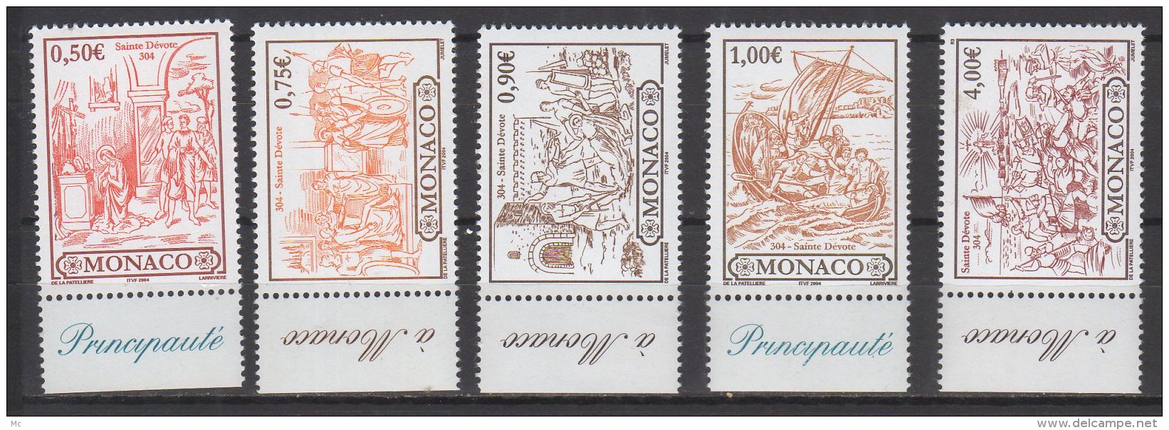 Monaco N° 2418 / 2422 Luxe ** - Unused Stamps