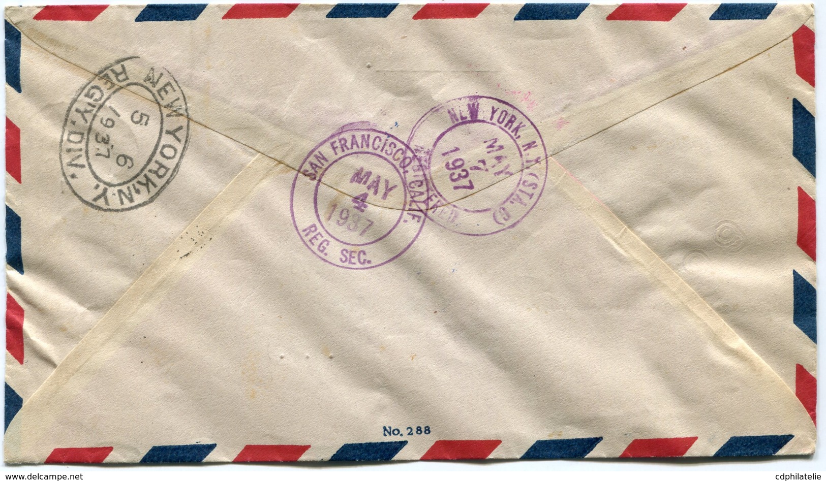 HONG-KONG LETTRE RECOMMANDEE PAR AVION AVEC CACHET ILLUSTRE "HONG-KONG TO SAN FRANCISCO RECEVEID-FIRST FLIGHT-........" - Storia Postale