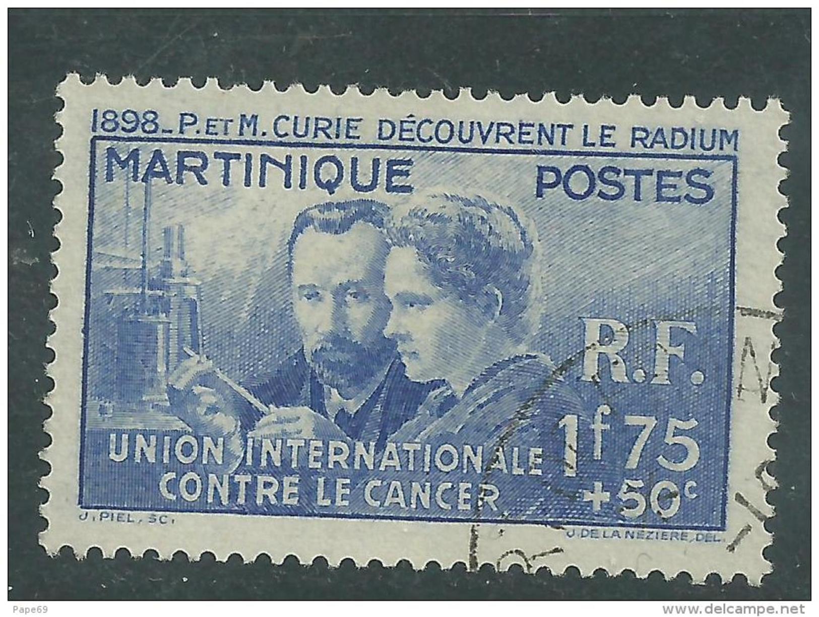 Martinique N° 167  O  Pierre Et Marie Curie Oblitération Faible Sinon TB - Other & Unclassified