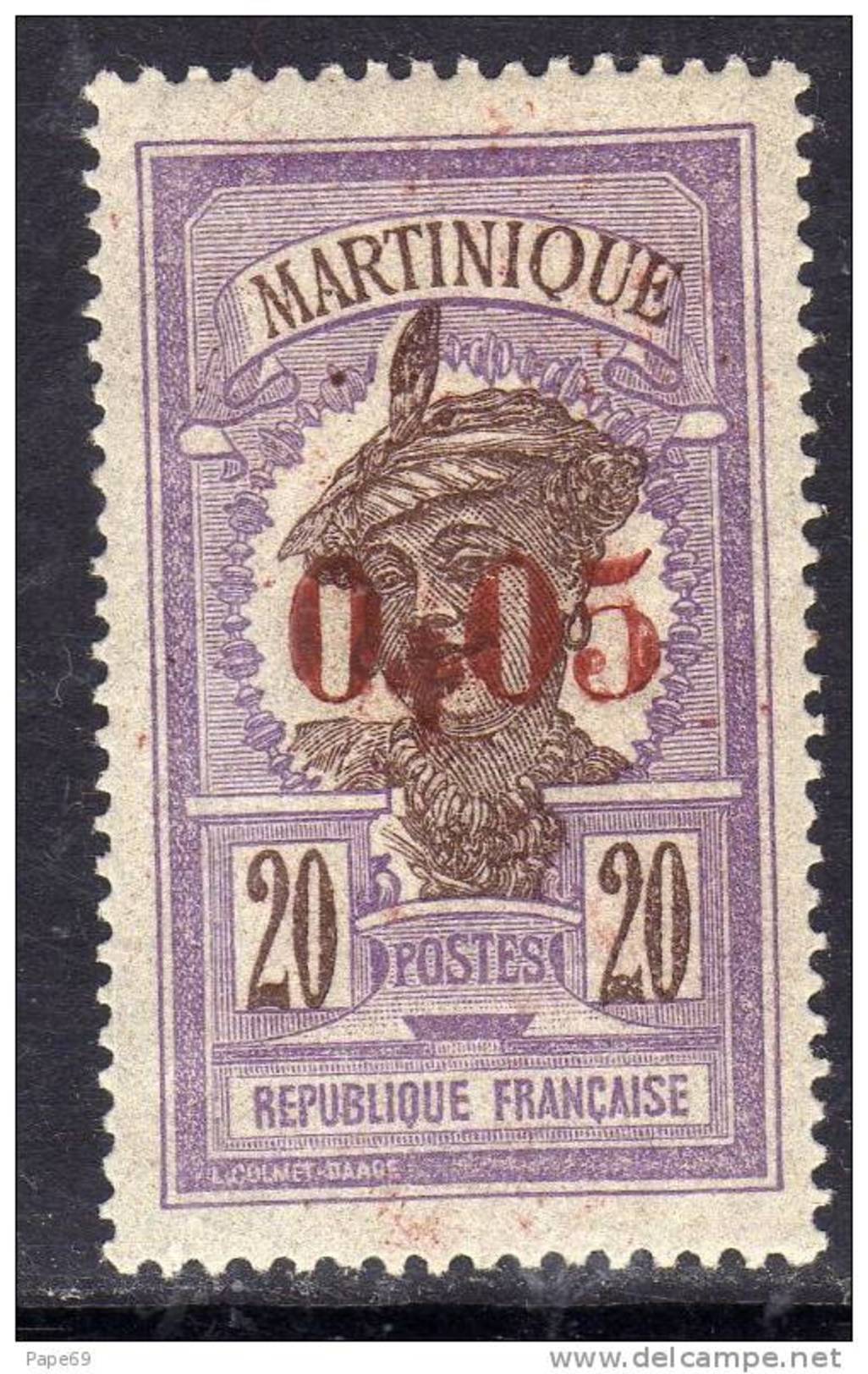 Martinique N° 106 X Timbres Surchargés : 5 C. Sur 20 C., Trace De Charnière Sinon TB. - Other & Unclassified