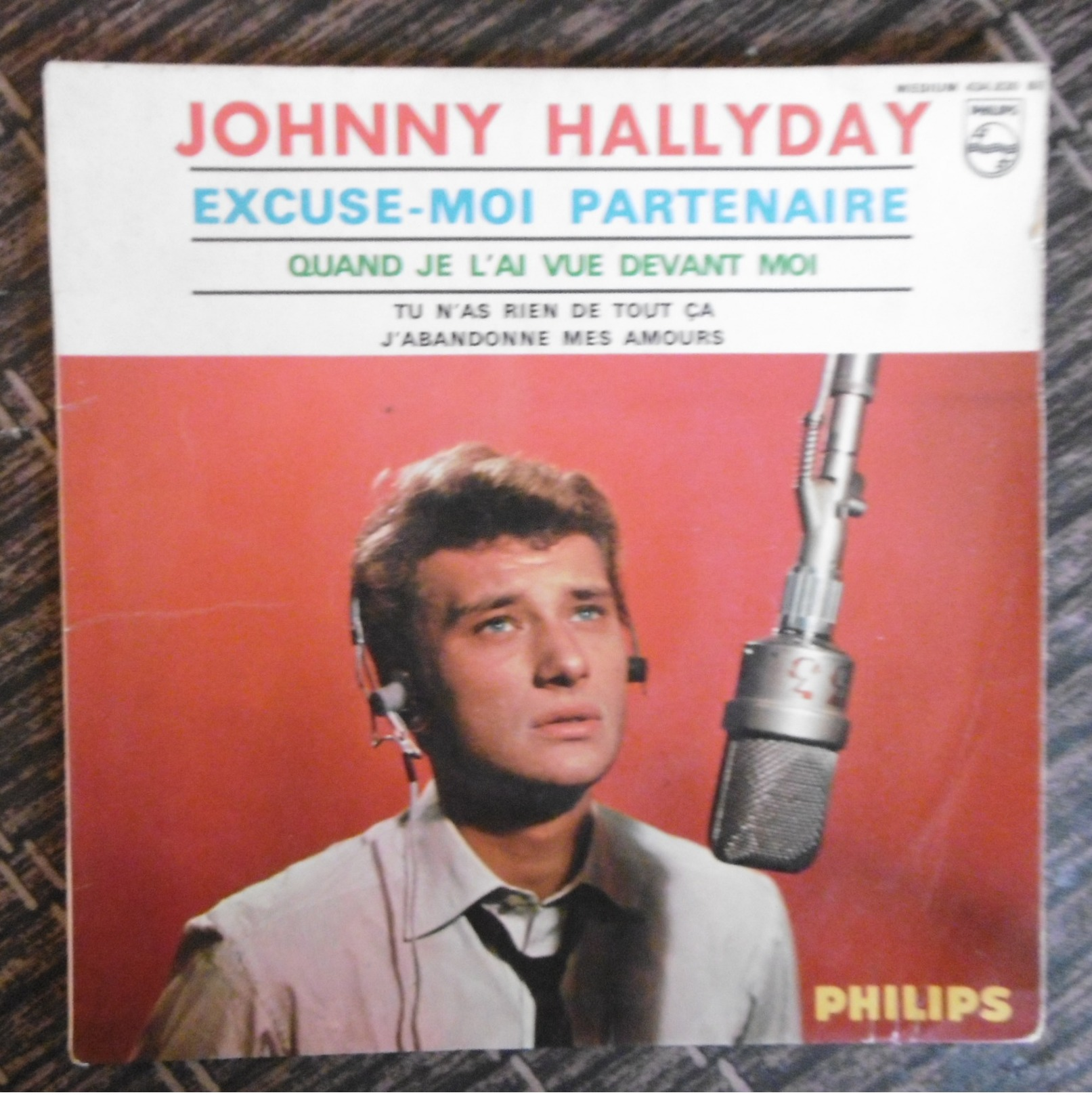 45 TOURS  EP  PHILIPS 434.830 BE JOHNNY HALLYDAY  EXCUSE MOI PARTENAIRE  4 TITRES - Rock