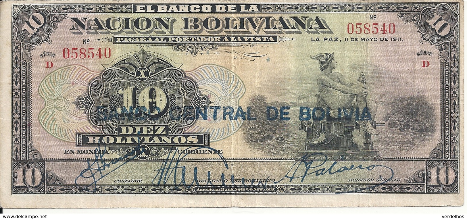 BOLIVIE 10 BOLIVIANOS ND1929 VF P 114 - Bolivie