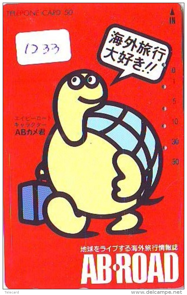 Télécarte Japon * TORTUE  (1233)  PHONECARD JAPAN 110-011 * TURTLE * TELEFONKARTE * SCHILDKRÖTE * SCHILDPAD - Turtles