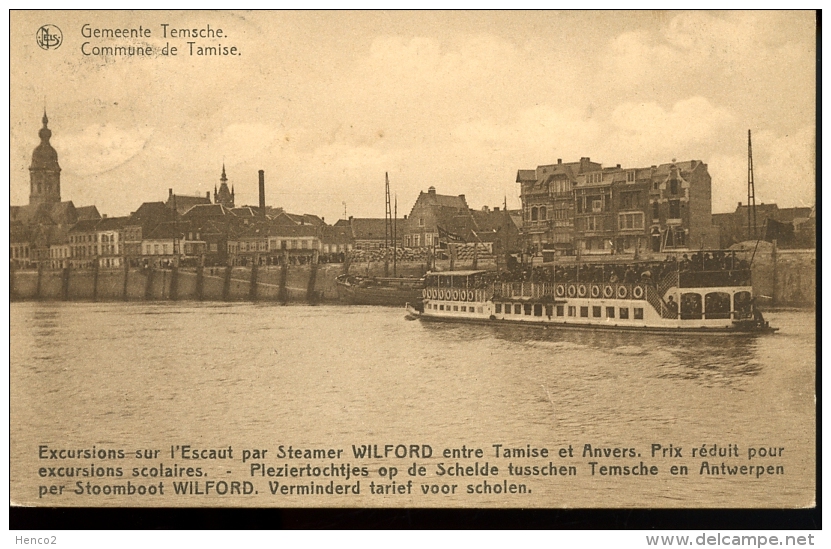 Temsche - Tamise - Excursion Sur L'Escaut Par Steamer Wilford - Pleziertochtje Op De Schelde - Temse