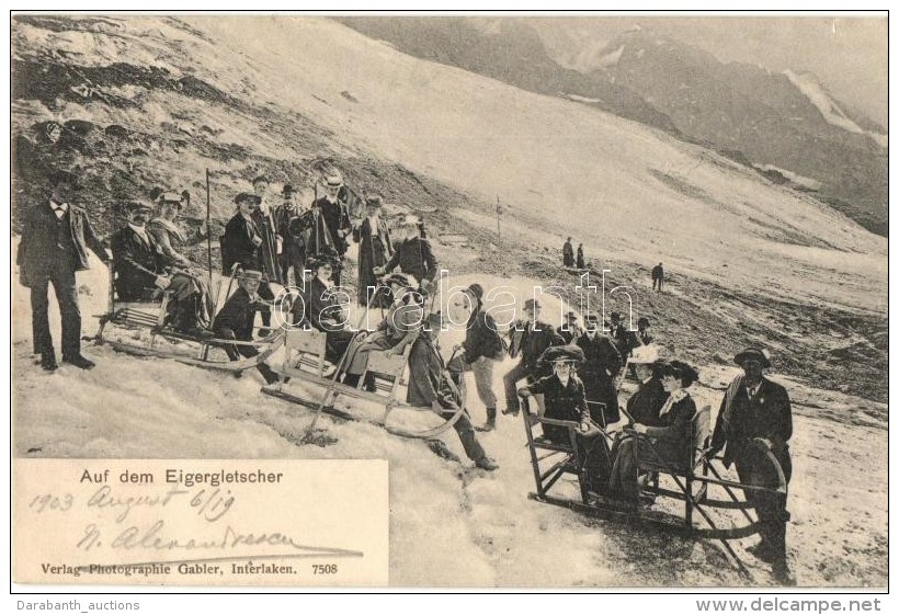 * T2/T3 Auf Dem Eigergletscher / Glacier Sledding. Verlag Photographie Gabler (Rb) - Ohne Zuordnung