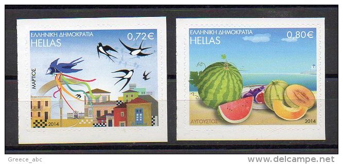 Greece 2014 > 4th 2014 > Mi ... > The Months March And August > From Booklets Self Adhesive New MNH ** - Ungebraucht