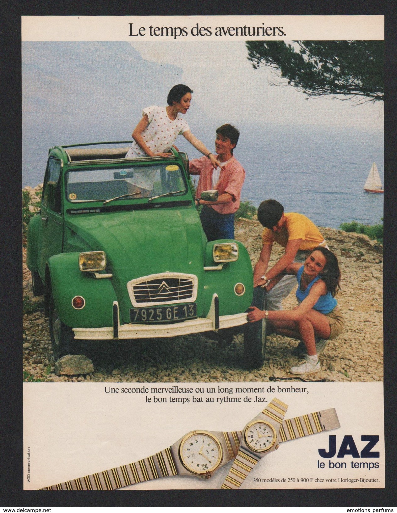 Publicité Papier 19584  Montre Horlogerie JAZ Voiture Automobile Citroen 2 Cv 2cv - Advertising