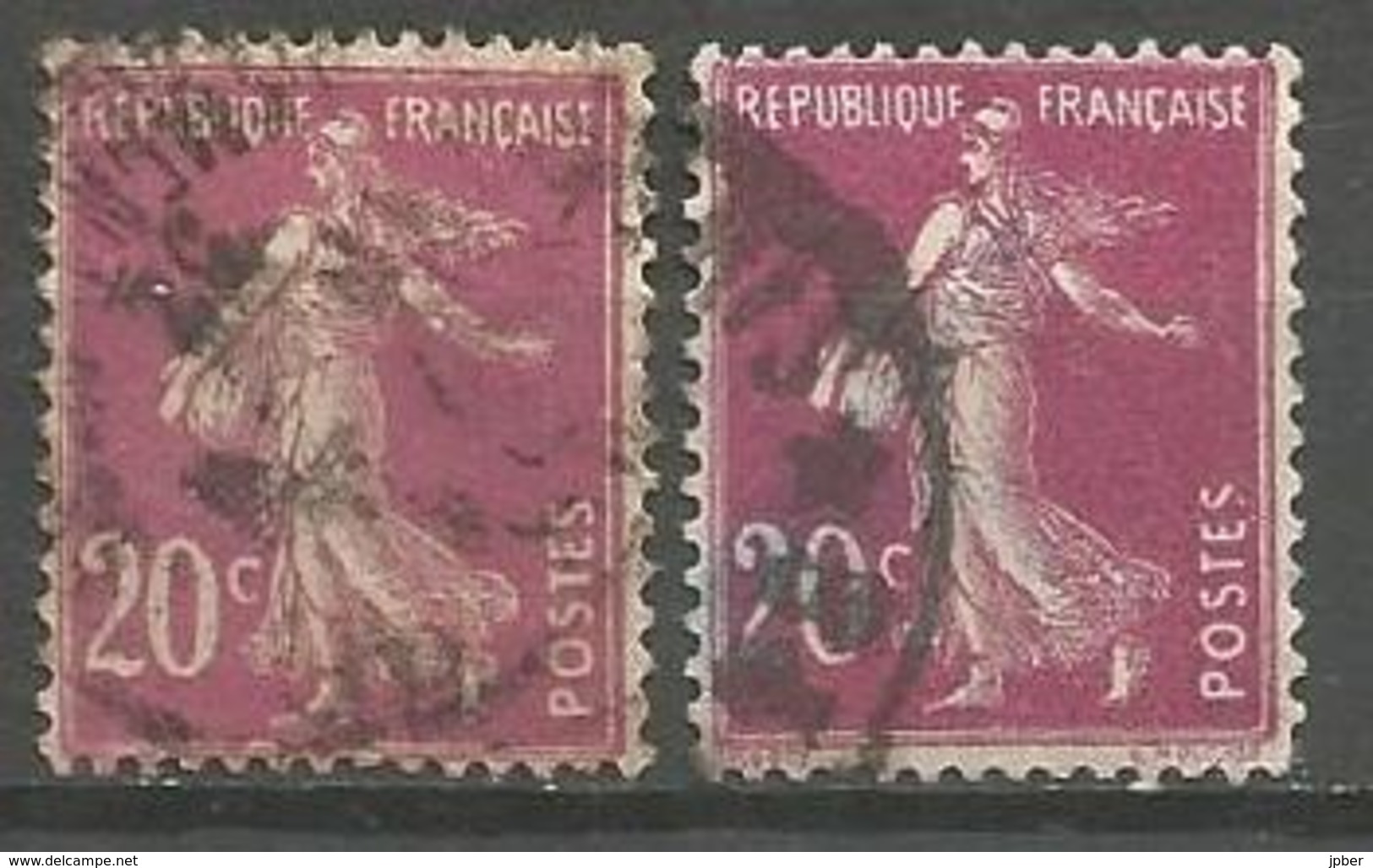 France - F1/251 - Type Semeuse Camée - N°190   2 Ex. Obl. - 1906-38 Semeuse Con Cameo