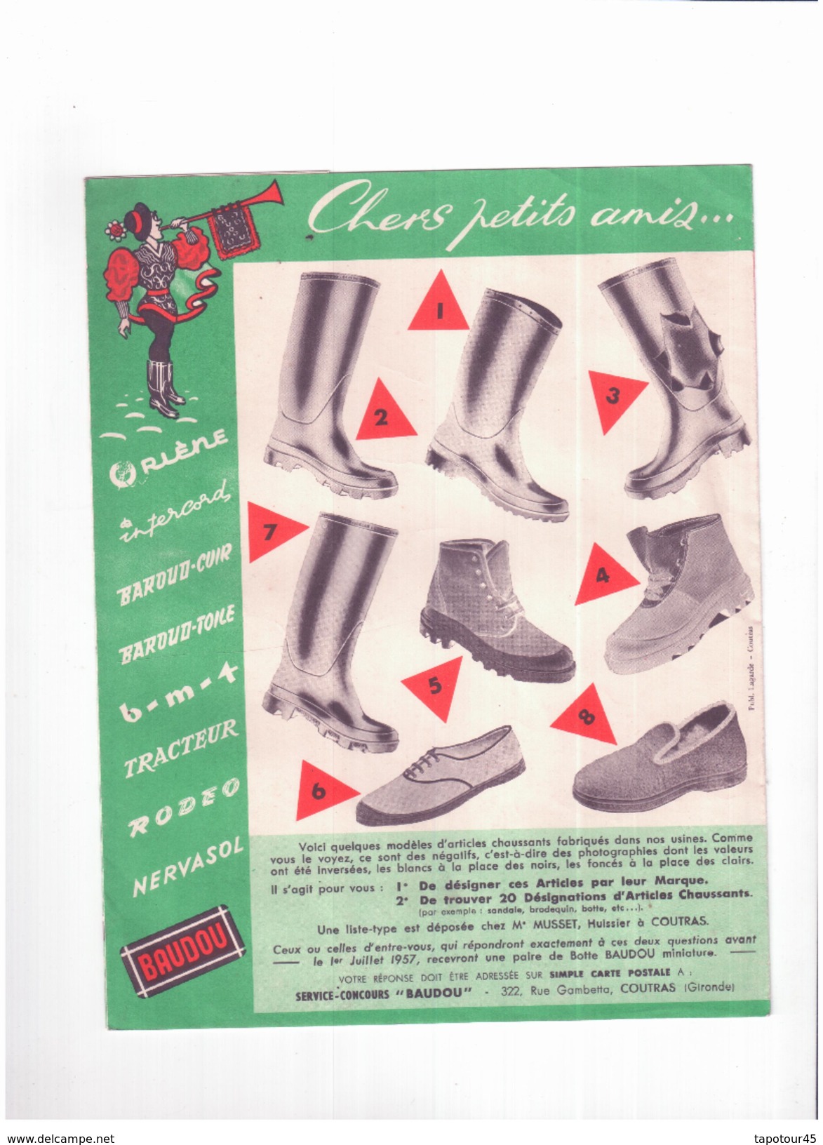 C B/ Protège-Cahiers  Chaussures    "Baudou " N 1 - Schutzumschläge