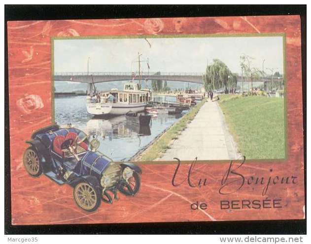 59 Un Bonjour De Bersée édit. JC N) 7.313 Avec Vue Du Pont , Bateau D'excursion , Automobile - Autres & Non Classés