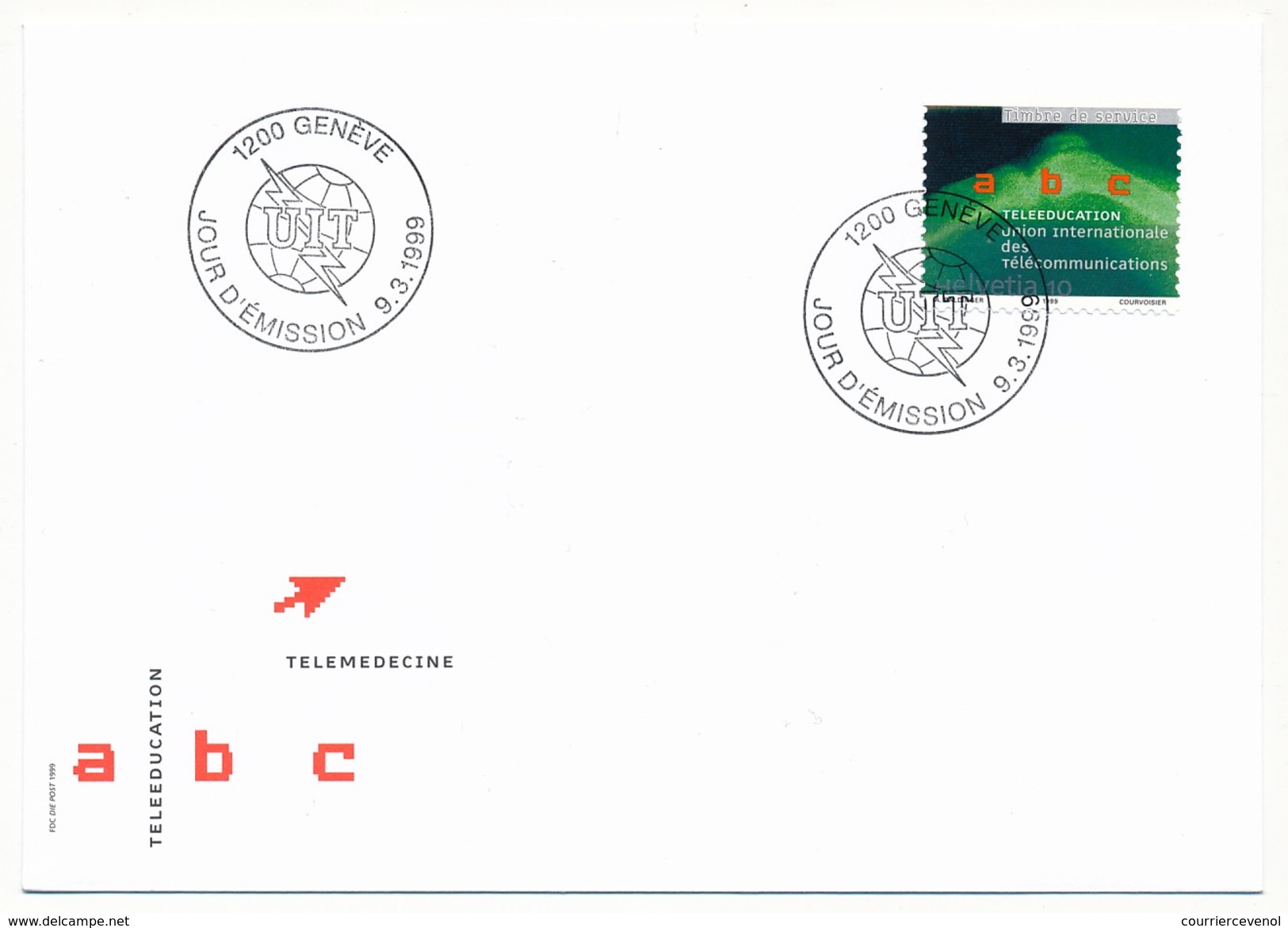 SUISSE -  FDC 1999 - UIT - Télémédecine - 3 Enveloppes - FDC