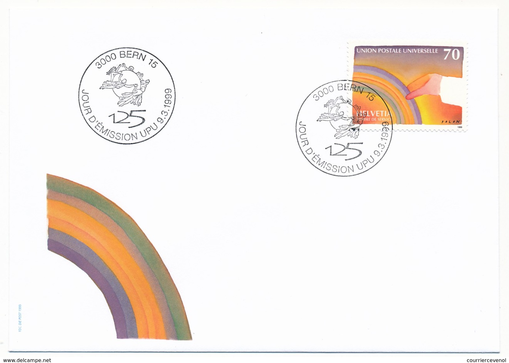 SUISSE -  FDC 1999 - Union Postale Universelle - 3 Enveloppes BERNE - FDC