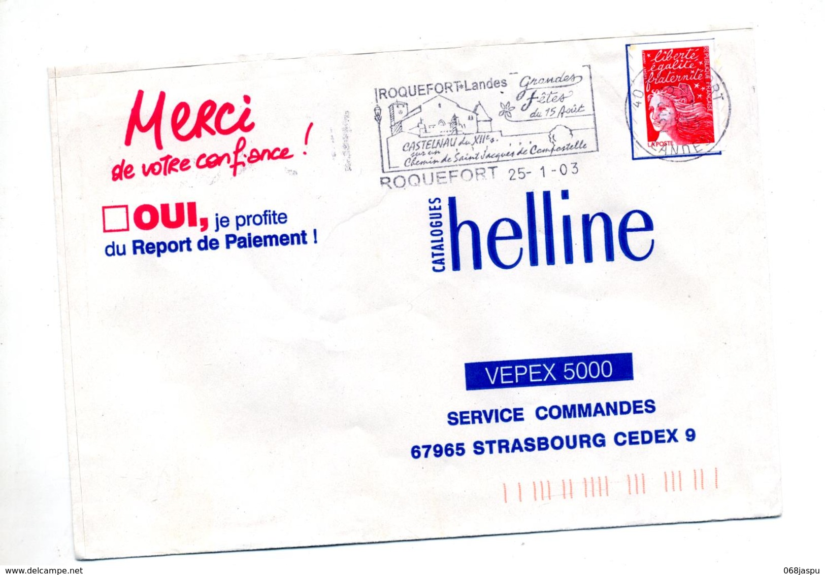 Lettre Flamme Roquefort Chemin Compostelle - Mechanical Postmarks (Advertisement)