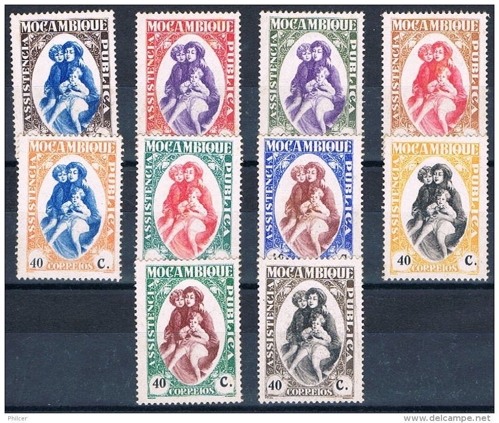 Moçambique, 1929/39, # 34/43, Assistência, MH - Mozambique