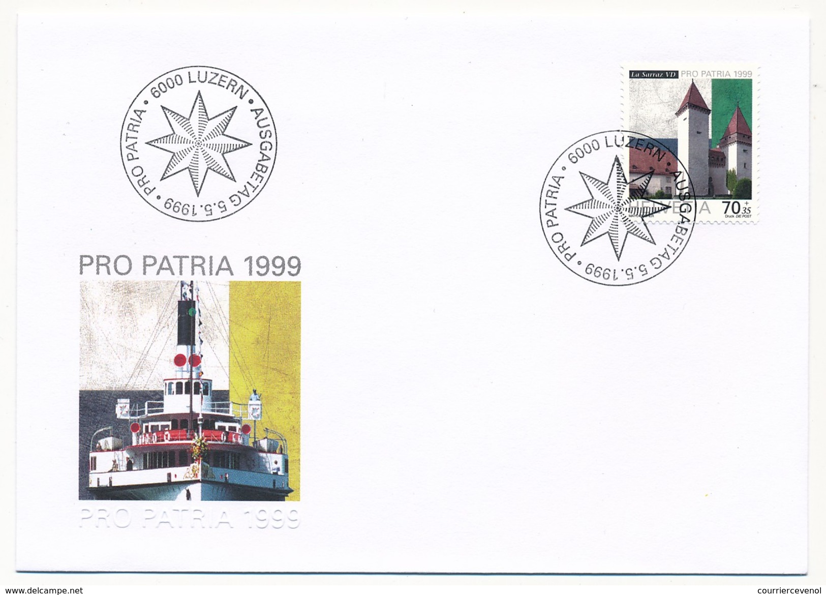 SUISSE -  FDC 1999 - PRO PATRIA - 5 Enveloppes - Luzern - FDC