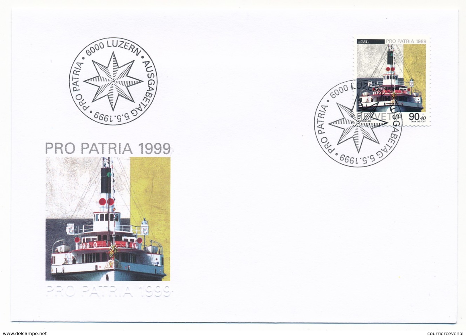 SUISSE -  FDC 1999 - PRO PATRIA - 5 Enveloppes - Luzern - FDC