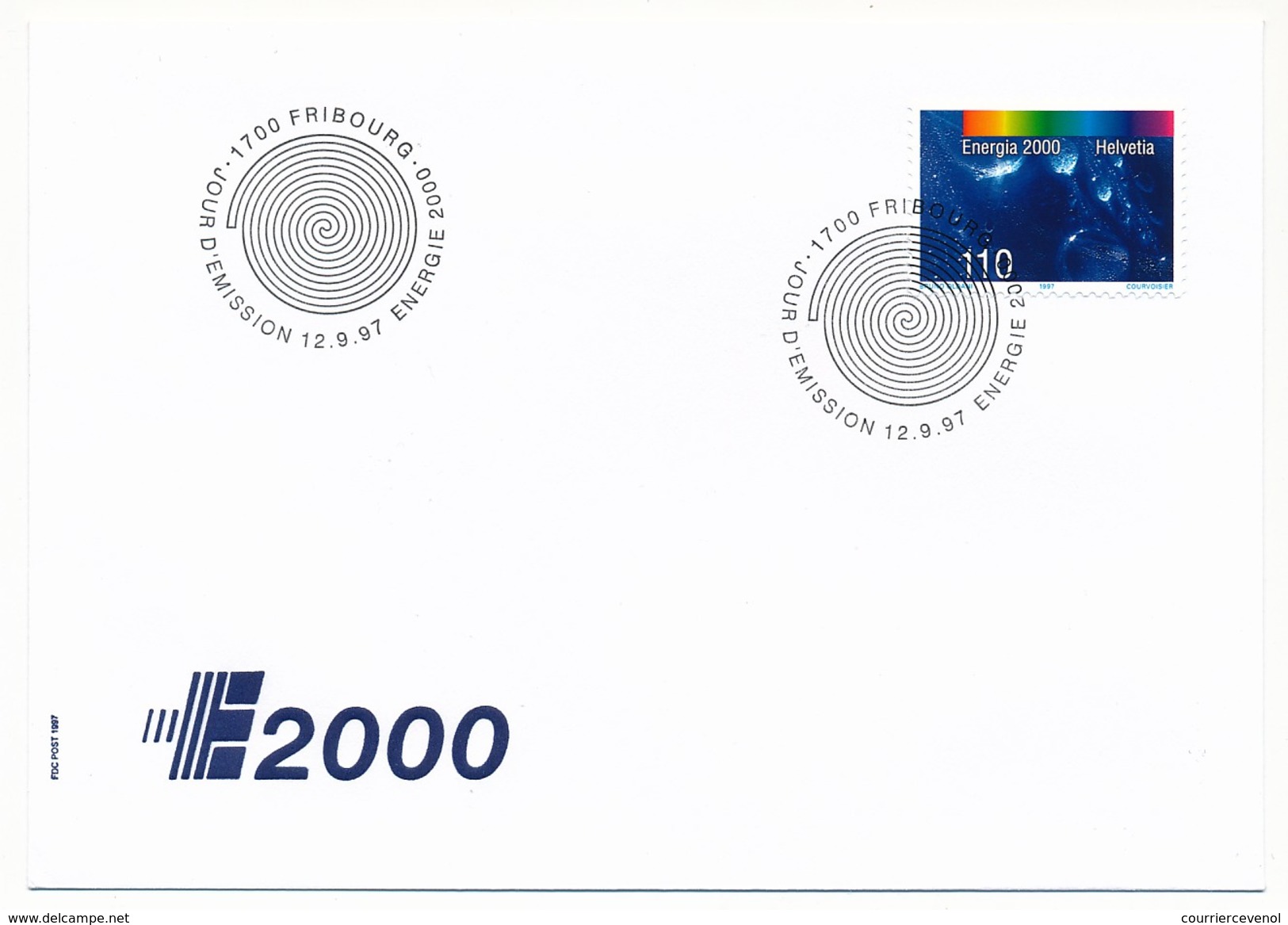 SUISSE -  FDC 1997 - Energie 2000 - 5 Enveloppes - Fribourg - FDC