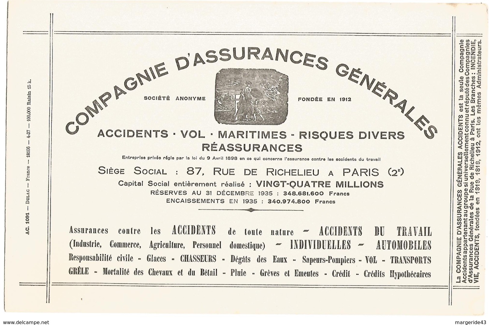 BUVARD COMPAGNIE D'ASSURANCES GENERALES - Other & Unclassified