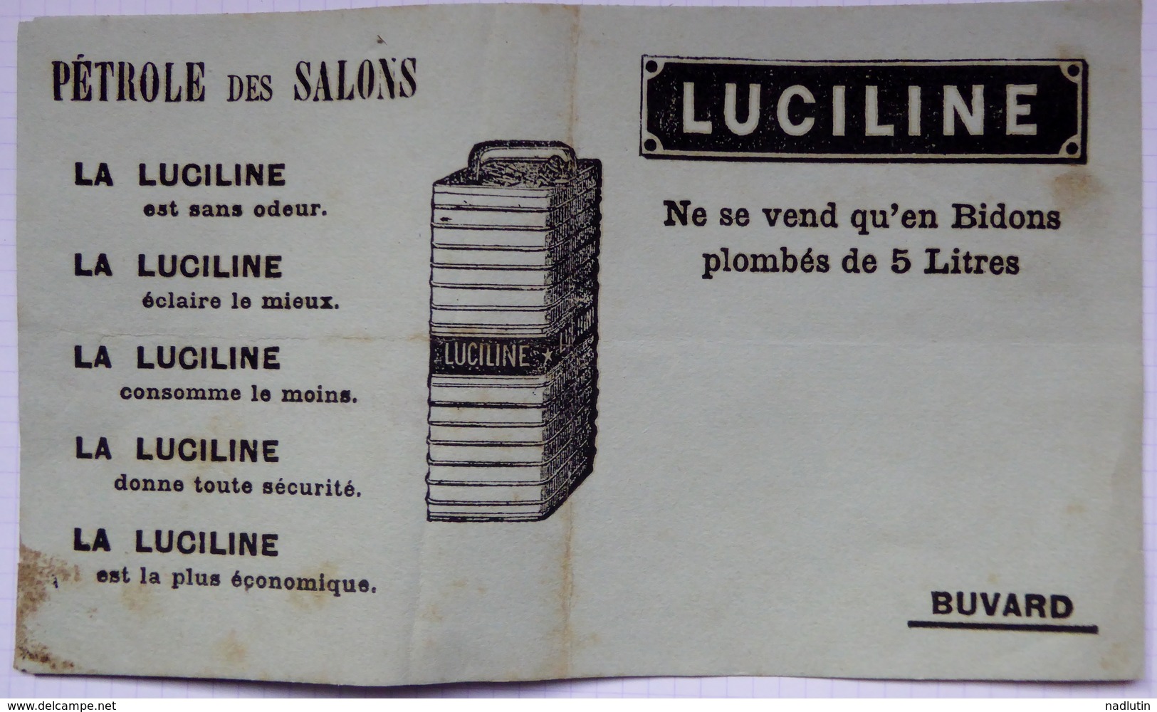 Buvard - "LUCILINE" Pétrole Des Salons - Hydrocarbures