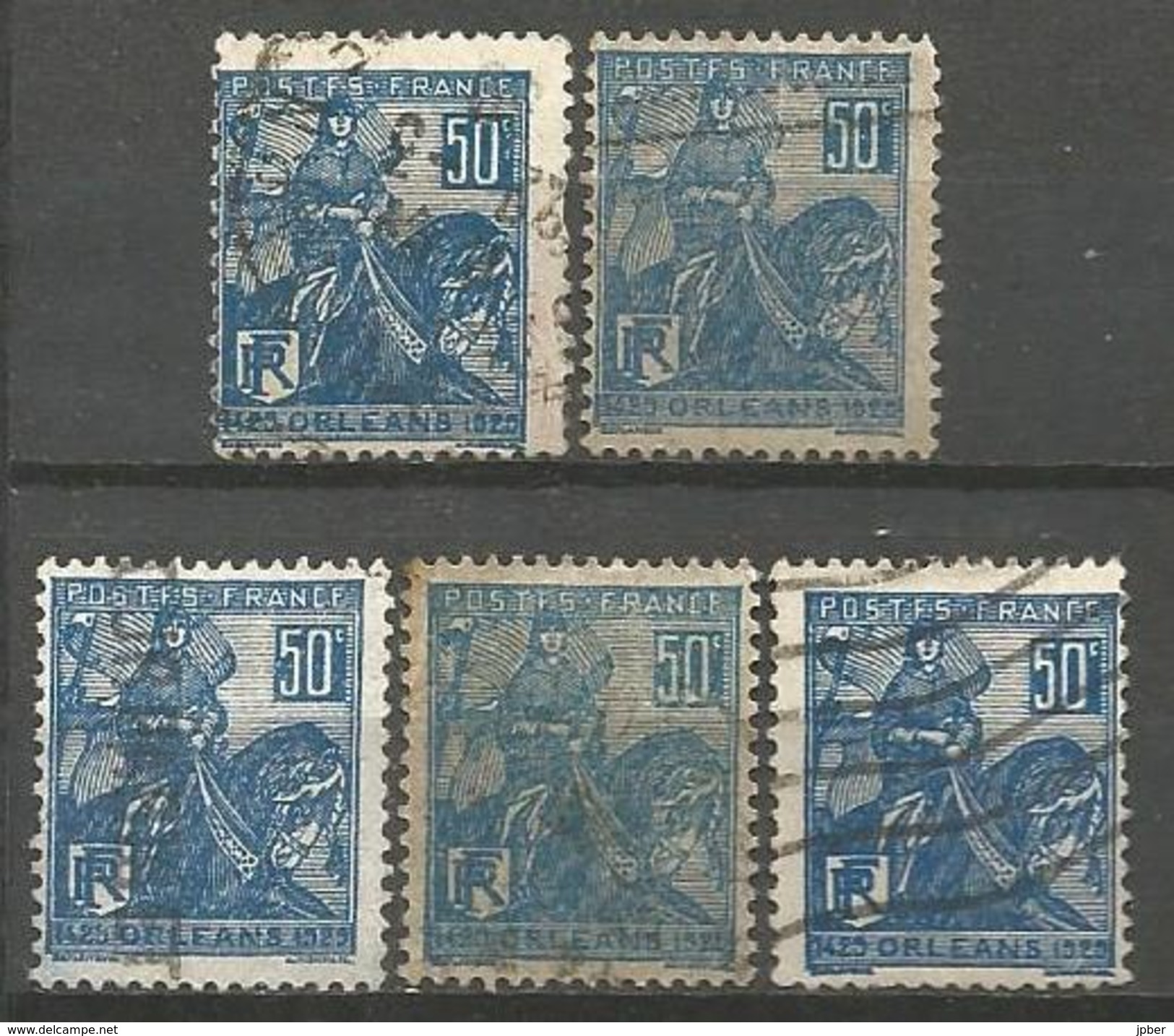 France - F1/280 - Jeanne D'Arc - N°257   5ex.obl. - Used Stamps