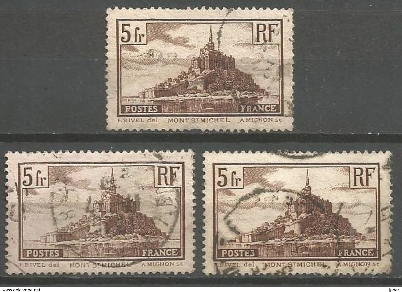 France - F1/282 - Mont St Michel - N°260   3ex.obl. - Used Stamps