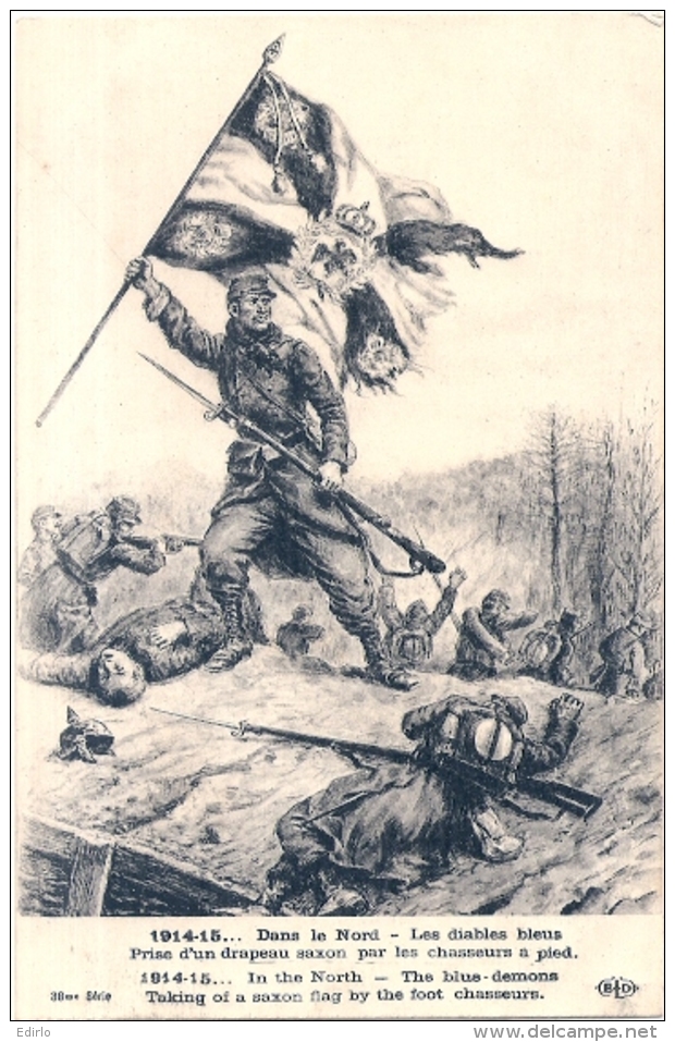 MILITARIA -Dans Le Nord Les Diables Bleus Prise D'un Drpeau Saxon - Guerre 14 / 18  écrite 29 05 1915 - Guerre 1914-18