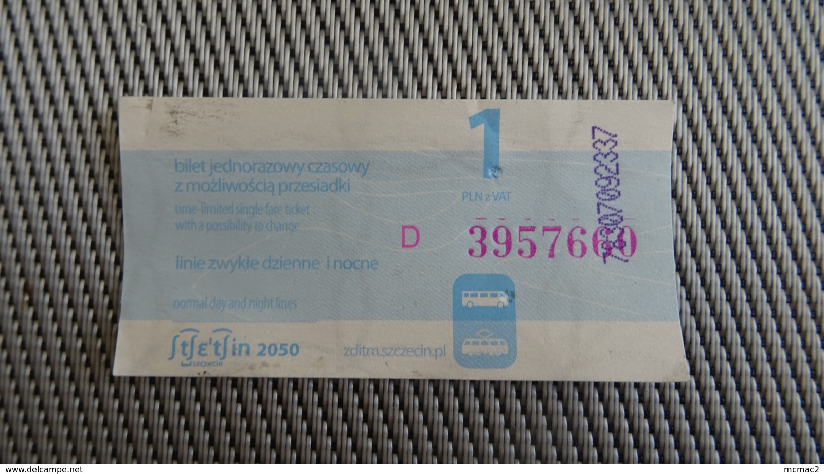 Bus Ticket From Szczecin 1zl Poland - Fahrkarte - Other & Unclassified