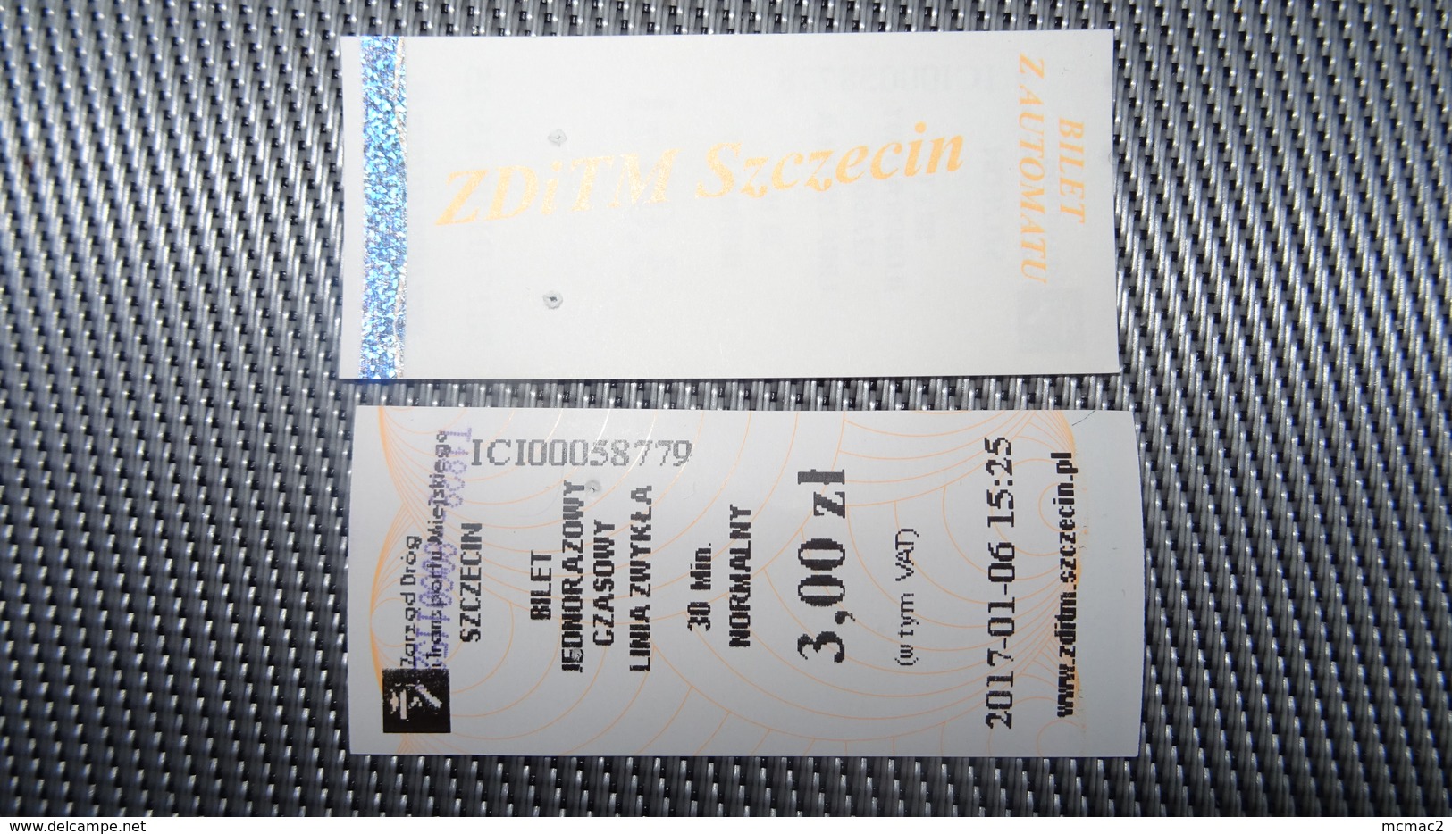 Bus Ticket From Szczecin 3zl Poland - Fahrkarte - Other & Unclassified