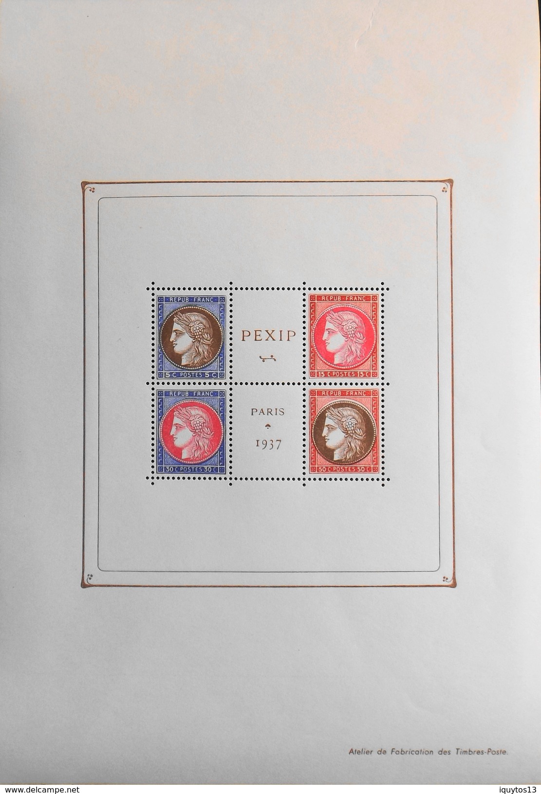 FR. 1937 - BLOC-FEUILLET N° 3 " PEXIP " NEUF - Format 150 X 220mm - Parfait Etat - Neufs