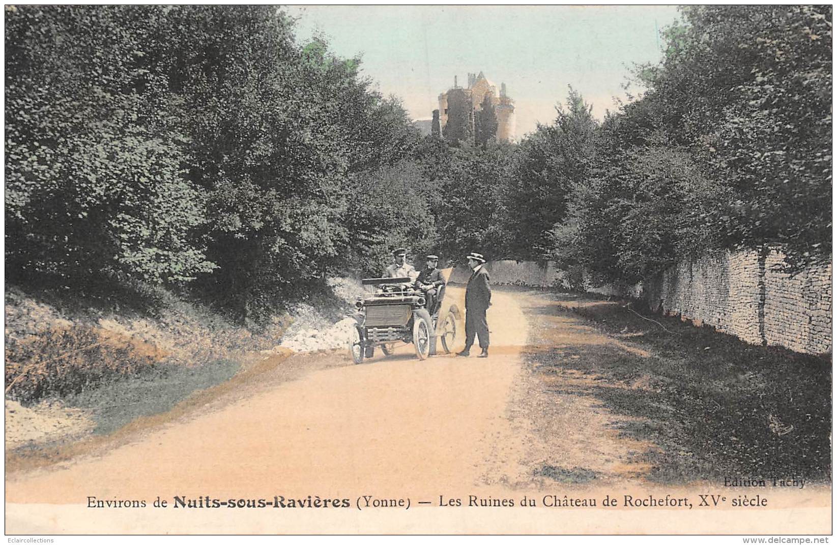 Nuits Sous Ravières      89     Ruine Du Château.  .Automobile.   (voir Scan) - Autres & Non Classés