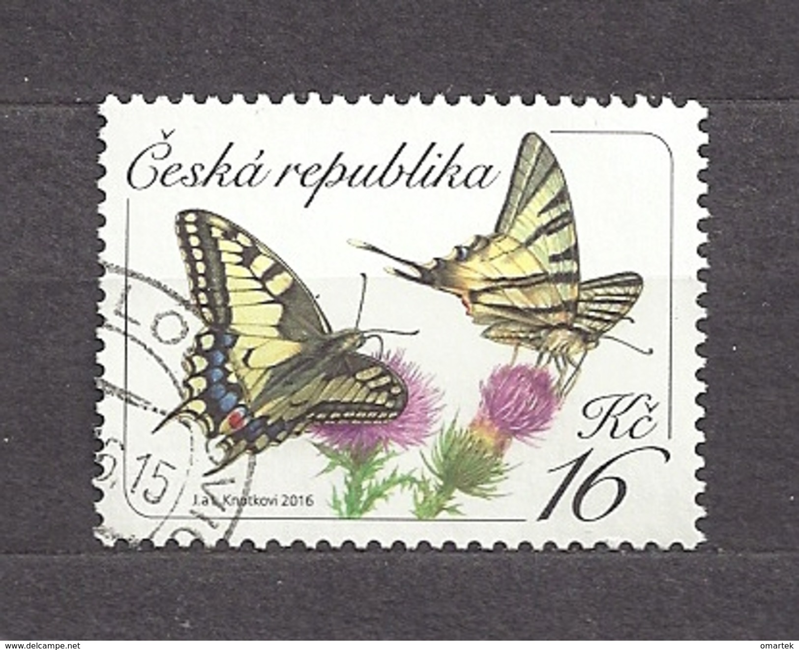 Czech Republic Tschechische Republik 2016 Gest Mi 881 Schmetterlinge, Butterflies. Yellow Swallowtail Papilio C11 - Used Stamps