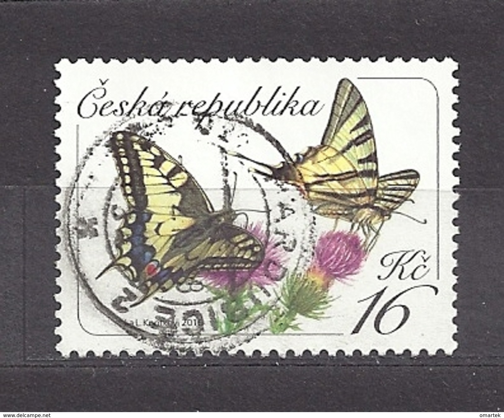 Czech Republic Tschechische Republik 2016 ⊙ Mi 881 Schmetterlinge, Butterflies. Yellow Swallowtail Papilio C13 - Oblitérés