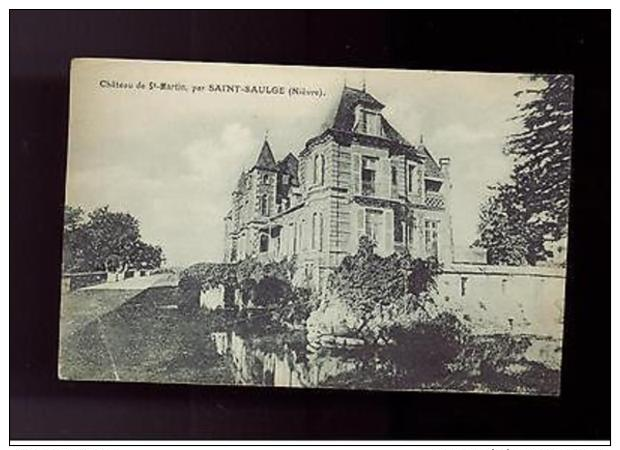 1937 Sant Saulge France Postcard Cover To USA Chateu De St Martin - Autres - Europe