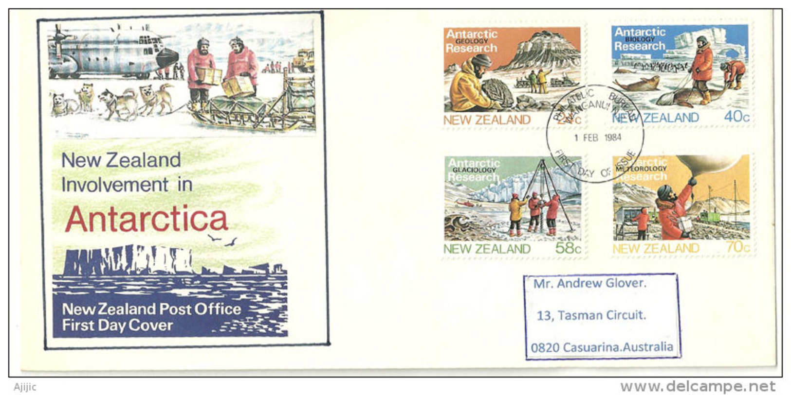 Recherches Scientifiques En Antarctique.(Géologie,Biologie,Glaciologie,Météorologie) Un FDC 1984. Yv. 859/62 - Antarctische Expedities